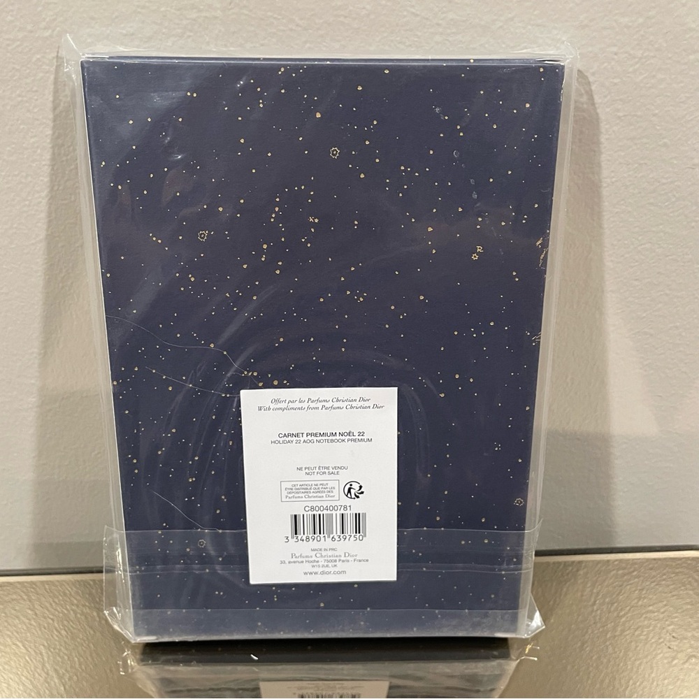 Dior Bag & Hardback Journal Book Holiday Navy Gold Dior Black Zip Mesh Pouch New - Picture 8 of 12